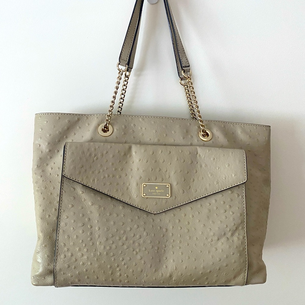 ❤️Sale❤️ Kate Spade ♠️ Halsey Ostrich Tote